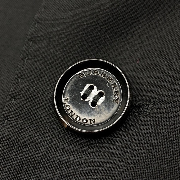 Burberry Black Double Vent Slim Fit Wool Blazer